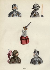 Casques (kolorowy grawerunek) autorstwa European School