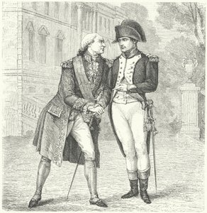 Karol IV Hiszpański z Napoleonem (grafika) autorstwa European School