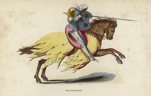 Chevalier Francais (kolorowy grawerunek) autorstwa European School