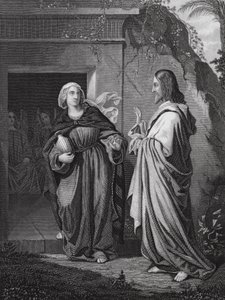 Chrystus ukazujący się Maryi, św. Jan, rozdz. 20, w. 14 (rycina) autorstwa European School