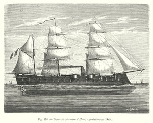 Korweta pancerna Alma, zbudowana w 1865 r. (rycina) autorstwa European School