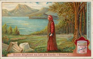 Dante nad jeziorem Garda (chromolitho) autorstwa European School
