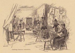 Zajęcia z rysunku w Muzeum w Göteborgu, Szwecja (grawerowanie) autorstwa European School