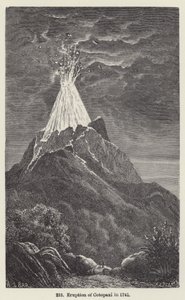 Erupcja Cotopaxi w 1741 r. (grawerowanie) autorstwa European School