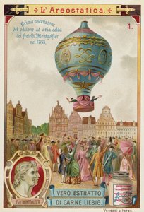 Pierwszy lot balonu na ogrzane powietrze Montgolfier Brothers, 1783 r. autorstwa European School