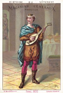 Frank, ok. 800 AD (kolor lito) autorstwa European School