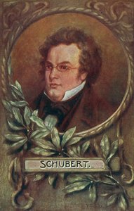 Franz Schubert, austriacki kompozytor (kolorowa litografia) autorstwa European School