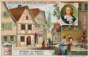 Friedrich Schiller, karta Liebig, początek XX wieku (chromo) autorstwa European School