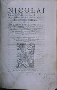 Frontyspis z drugiego wydania De Revolutionibus Orbium Coelestium Mikołaja Kopernika (książka drukowana) autorstwa European School