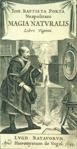 Frontyspis do Magiae Naturalis Libri Viginti autorstwa Giovanniego Battisty della Porta, 1644 autorstwa European School