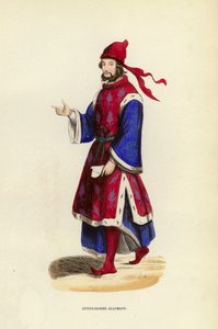 Niemiecki Gentleman (kolorowy grawerunek) autorstwa European School
