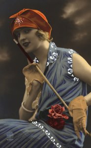 Dziewczyna trzymająca laskę (zdjęcie kolorowe) autorstwa European School