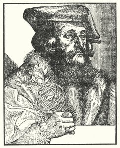 Girolamo Fracastoro, który napisał wiersz „Syfilis sive Morbus Gallicus” (grafika) autorstwa European School