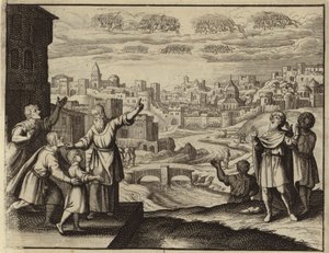 Jazda w złocie w powietrzu nad Jerozolimą (rycina) autorstwa European School