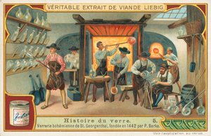 Historia szkła, karta Liebiga, początek XX wieku (chromo) autorstwa European School