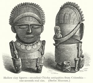 Puste figurki ciay, tzw. antyki Chicha z Kolumbii (rycina) autorstwa European School