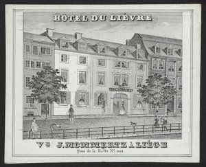 Hotel Du Lievre, J Mommertz, Liege (grawerowanie) autorstwa European School