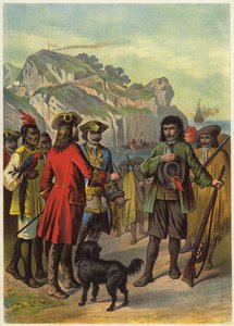 Ilustracja do filmu Robinson Crusoe (kolorowa litografia) autorstwa European School