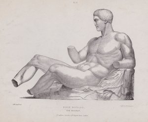 Ilustracja do anatomii zewnętrznych form człowieka: marmury Elgina, Tezeusz (lito) autorstwa European School