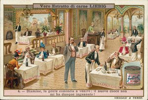 Poprawa losów restauracji po zatrudnieniu nowego szefa kuchni (chromolitho) autorstwa European School