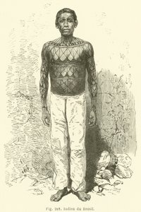Brazylijski Indianin (grawerowanie) autorstwa European School