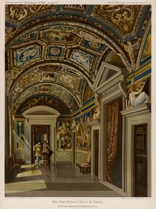 Wnętrze Palazzo Doria, Genua, Włochy (kolor lito) autorstwa European School