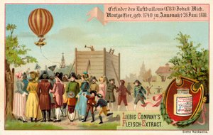 Wynalezienie balonu na ogrzane powietrze przez braci Montgolfier z Francji autorstwa European School