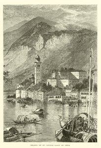 Wyspa św Giulio, jezioro Orta (rycina) autorstwa European School
