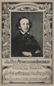 J L Felix Mendelssohn-Bartholdy, Portret (litografia) autorstwa European School