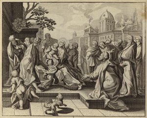 Jezus Chrystus błogosławi małe dzieci (rycina) autorstwa European School