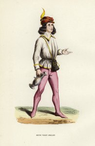 Young English Valet (kolorowy grawerunek) autorstwa European School