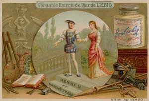 Król Henryk II i Diana de Poitiers autorstwa European School