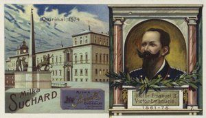 Król Wiktor Emanuel II z Włoch i Pałac Kwirynalski w Rzymie autorstwa European School