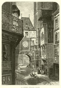 Wielki Zegar, Rouen (grawerowanie) autorstwa European School
