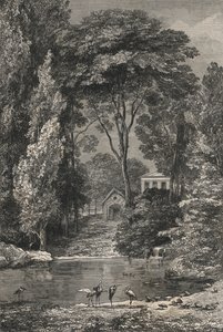 Dolina Szwajcarska w Jardin Des Plantes w Paryżu (grawerowanie) autorstwa European School
