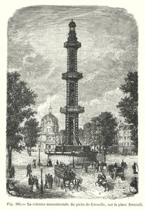 Monumentalna kolumna studni Grenelle na Place Breteuil (rycina) autorstwa European School