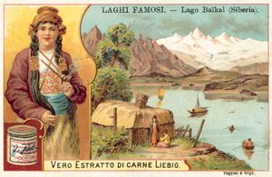 Jezioro Bajkał, Syberia (chromolitho) autorstwa European School