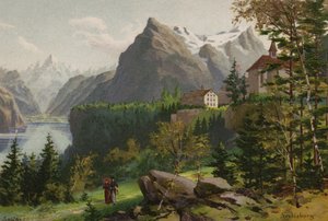 Jezioro Czterech Kantonów: Seelisberg (litografia kolorowa) autorstwa European School