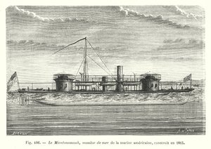 Miantonomoah, monitor morski Marynarki Wojennej Stanów Zjednoczonych, zbudowany w 1865 r. (Grawerowanie) autorstwa European School