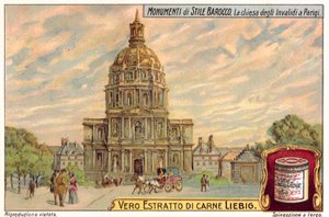 Les Invalides, Paryż (chromolitho) autorstwa European School