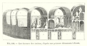Łaźnie starożytnych, po obrazie odkrytym w Rzymie (rycina) autorstwa European School