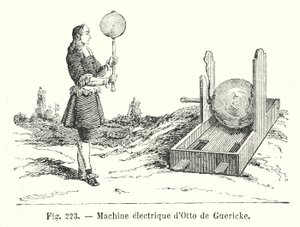 Maszyna elektryczna Otto de Guericke (grawerowanie) autorstwa European School