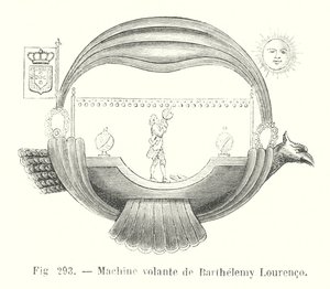 Maszyna volante de Barthelemy Lourenco (grawerowanie) autorstwa European School