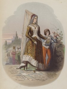 Maria Burgundzka, pierwsza żona przyszłego cesarza rzymskiego Maksymiliana I (kolorowa rycina) autorstwa European School