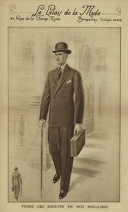 Moda męska około 1930 roku (litografia) autorstwa European School