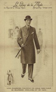 Moda męska około 1930 roku (litografia) autorstwa European School