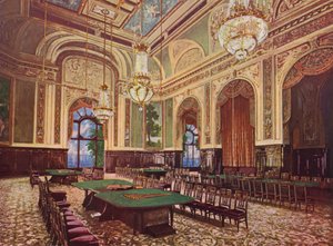 Monte-Carlo, La Nouvelle Salle (kolorowa litografia) autorstwa European School