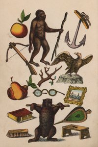 Strona z magicznej księgi (kolorowa litografia) autorstwa European School