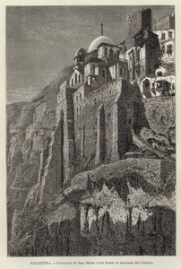 Palestyna, klasztor San Sabas widziany z potoku del Cedron autorstwa European School