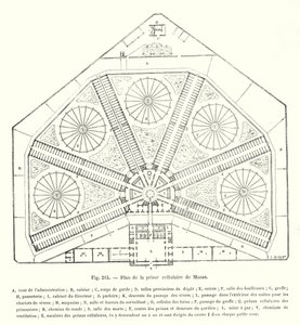 Mapa więzienia w Mazas (grawerowanie) autorstwa European School